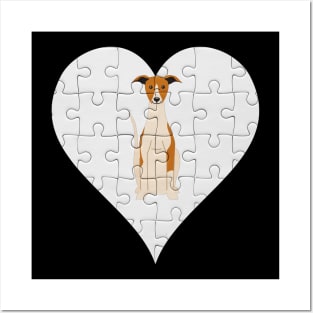 Whippet Heart Jigsaw Pieces Design - Gift for Whippet Lovers Posters and Art